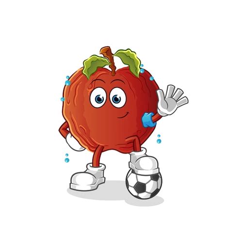 La pomme pourrie jouant au football illustration vecteur de caractère