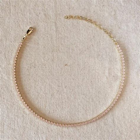 Mm CZ Necklace Nude Pink