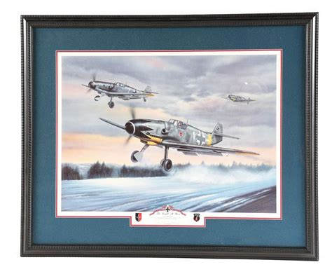 Sold Price Framed German Wwii Luftwaffe Ace Erich Hartmann Signed