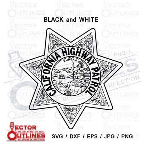 California Highway Patrol Svg Dxf Cnc Cut File Etsy