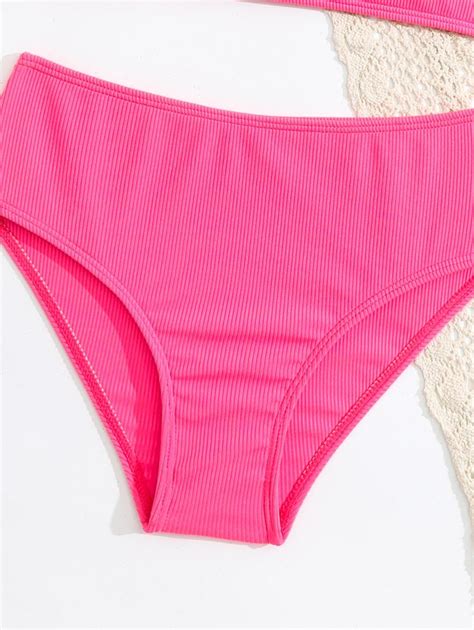 Tween Girl Solid Crisscross Back Bikini Swimsuit SHEIN USA