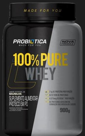 Whey Protein Concentrado Probiótica 100 Pure Whey 900g Probiotica