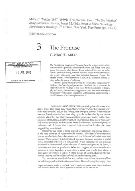 CWM 101: The Promise of C. Wright Mills - Additional Reading Notes