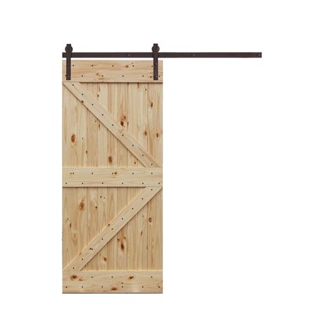 Creative Entryways Unfinished K Frame Wood Knotty Pine Barn Door Kit