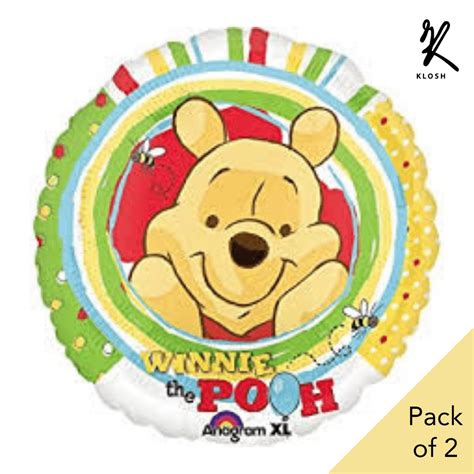 Klosh Bundle Of 2 Balloon Winnie The Pooh Free 10 Latex Balloons Shopee Singapore