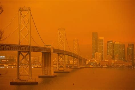 Photos Orange Skies ‘snowing Ash From Bay Area Fire Smoke Los