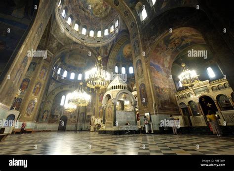 Interior Of The Alexander Nevsky Cathedral., Sofia, Bulgaria Stock ...