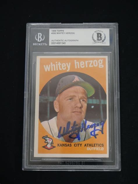 Whitey Herzog Autographed Memorabilia Signed Photo Jersey