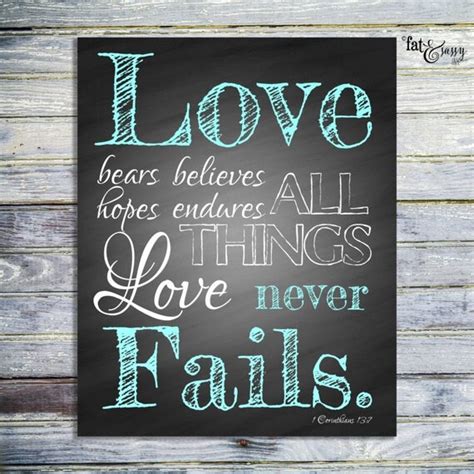 Scripture Printable Bible Verse Art Love Never Fails