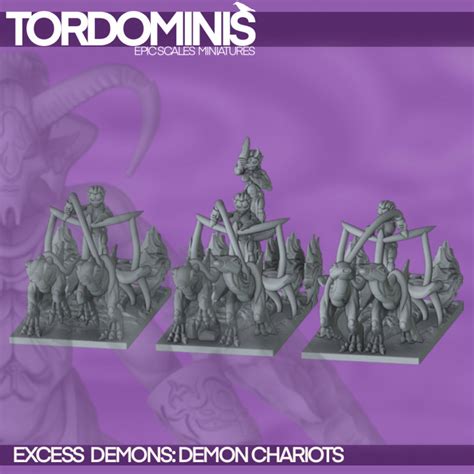 D Printable Excess God Demon Chariots By Tordo Miniatures