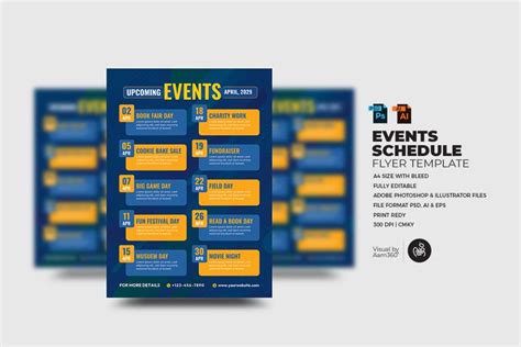 Upcoming Events Schedule Flyer Template (3053133)