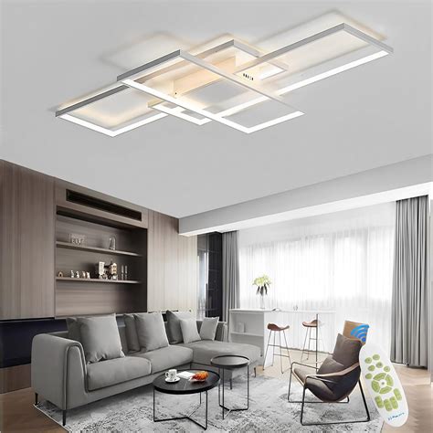 Qiaomao Luminaire Plafonnier Led Dimmable Salon Lustre Avec Télécommande 65w Luminaires