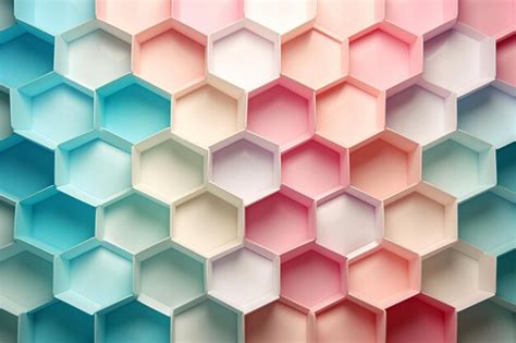 Premium Photo Pastel Gradient Paper Hexagon Pattern