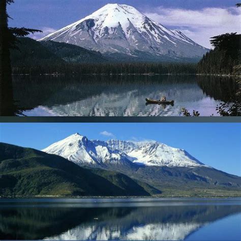 Mt St Helens before and after eruption : r/vancouverwa