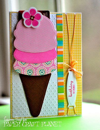 Ice Cream Cone Card Kids Birthday Cards Paper Crafts Cards