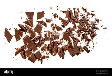 Dark Chocolate Pieces Isolated On White Background Chocolate Bar