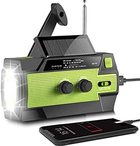 AONCO Radio Solaire Manivelle 4000mAh Radio Dynamo Survie Portable AM