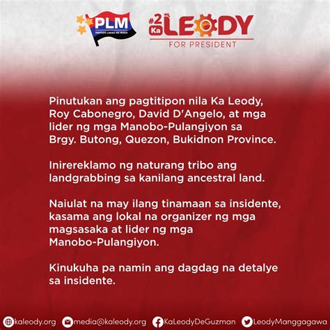 The Philippine Star On Twitter Presidential Bet Leody De Guzman