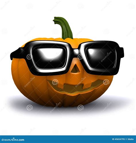 3d Pumpkin With Sunglasses Stock Illustration Illustration Of Sunglasses 45654795