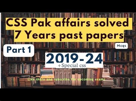 Pak Affairs Solved Past Papers Solved Past Papers Of Pakistan Affair