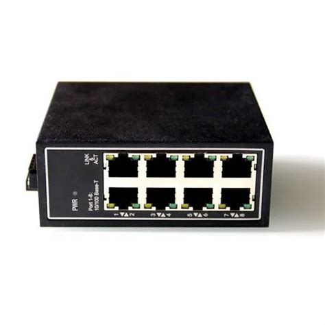 8 Port Unmanaged Industrial Ethernet Switch LAN Capable Black At