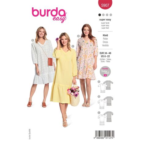 Sewing Pattern Dress Burda En Ger Fr Fabrics Hemmers