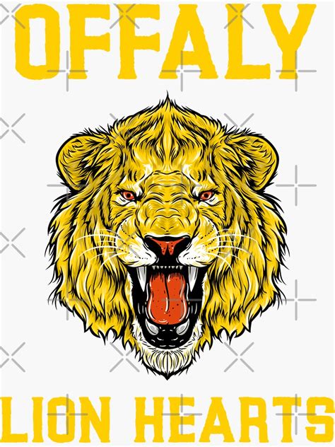 Offaly Lion Hearts Sticker For Sale By Paulireland2022 Redbubble