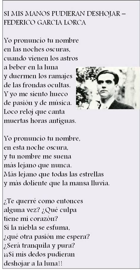 Federico Garc A Lorca Letras De Poemas Citas De Poes A Frases Bonitas