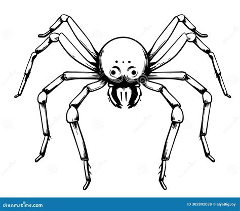 Spider Insect Sketch Hand Drawn Stock Vector Illustration Of Arachnid