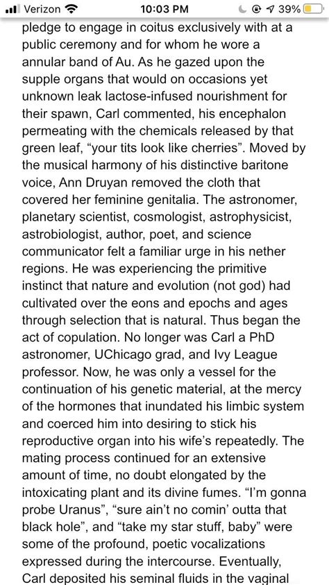 Part 2 Of My Fanfiction Carl Sagan Sex Scene R Awfuleverything