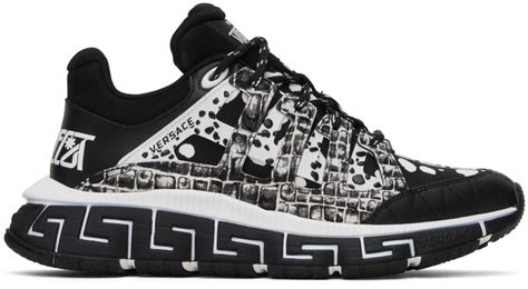 Versace Black & White Trigreca Sneakers Versace
