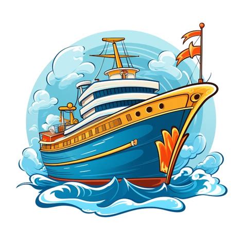 Premium Ai Image Cartoon Logo Sea Ship
