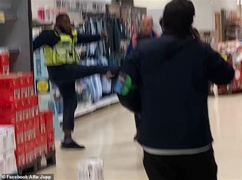 Moment Man Starts Throwing Punches And Beer Crates At Tesco Security