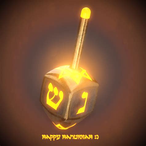 Happy Hanukkah Hanukkah Sameach Dreidel 3d Model Ready For 3d Print Or Renderings With