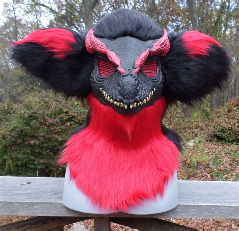 Evil Dino Mask Fully Furred Head Ready To Ship Free Etsy