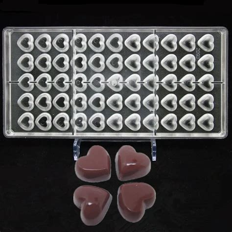 Heart Shaped Candy Molds Polycarbonate Chocolate Mold Tray PC Pudding ...