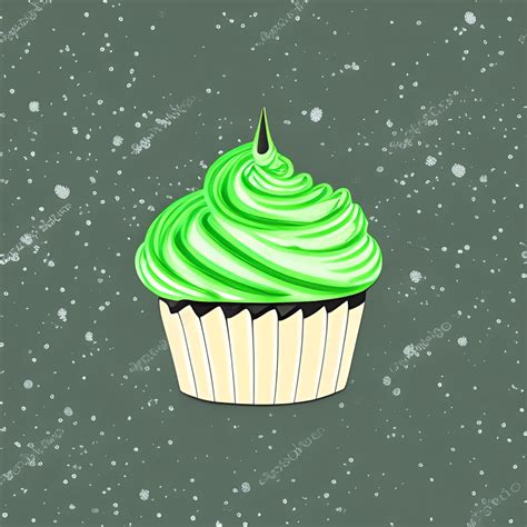 Cute Green Cupcake Graphic · Creative Fabrica