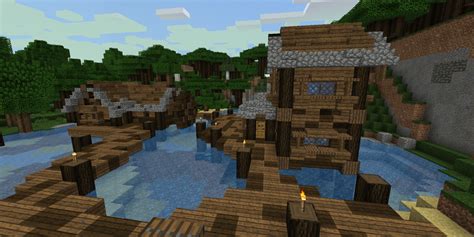 Village Over Water Minecraft Map