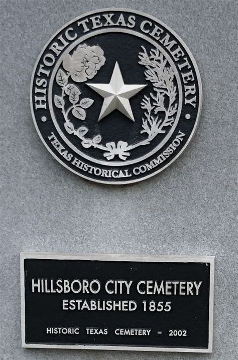 Hillsboro City Cemetery Historical Marker