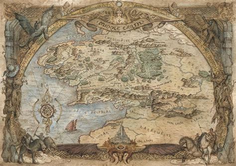 FRAMED The Lord of the Rings Middle Earth Map Poster Official Licensed ...