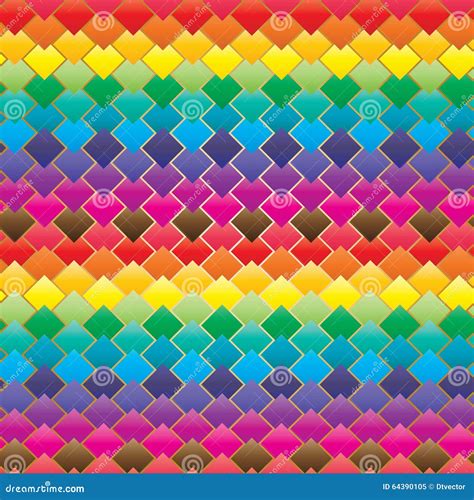 Diamond Shape Symmetry Colorful Seamless Pattern Stock Vector