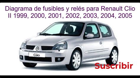 Diagrama de fusibles y relés para Renault Clio II 1999 2000 2001