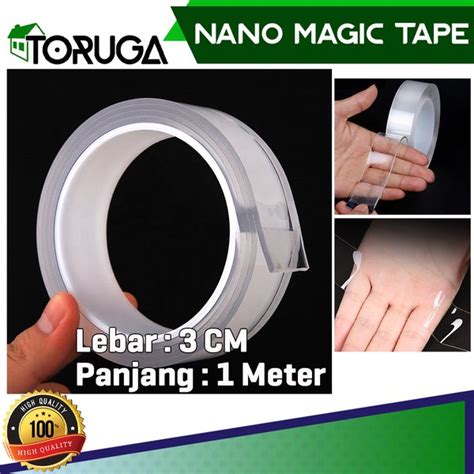 Jual Nano Magic Tape Grip 30MM X 5M 1MM Double Tape Selotip Isolasi