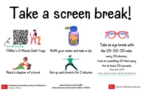 Take A Screen Break Chobanian Avedisian School Of Medicine