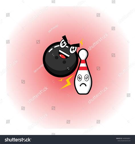 Cute Bowling Cartoon Character Vector Illustration Stock Vector