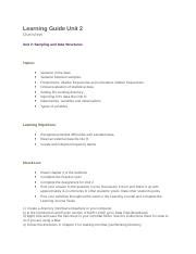 MATH 1280 LEARNING GUIDE UNIT 2 Docx Learning Guide Unit 2 Overview