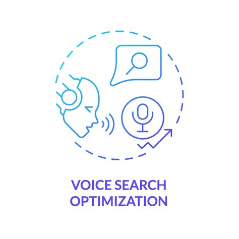 Gradient voice search optimization icon concept, isolated vector, AI