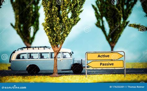 Street Sign To Active Versus Passive Stock Image Image Of Responsible Diligent 176232201