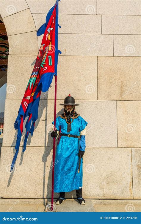 Warrior Of The Royal Guard In Historical Costumes In Daily Ceremony At