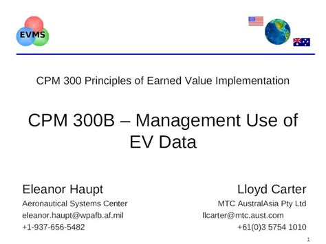 Ppt Evms 1 Cpm 300 Principles Of Earned Value Implementation Cpm 300b